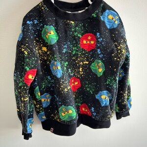Black Ninjago Print Crewneck Sweater - Multicolor